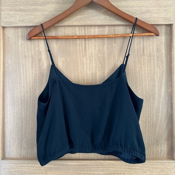Aritzia Wilfred Free Black Spaghetti Cropped Tank Top - Picture 3 of 6